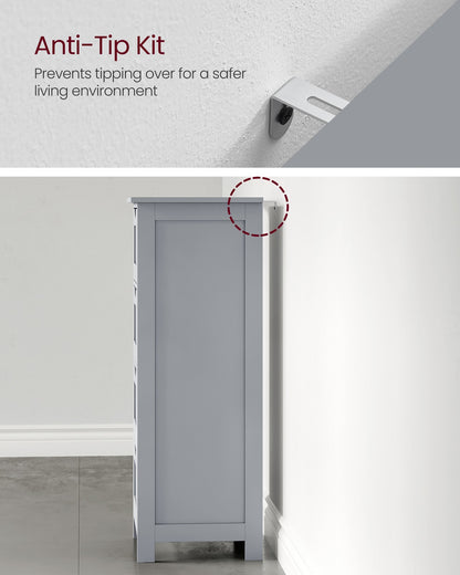 Bathroom Floor Storage Cabinet with 4 Drawers Mystic Grey - image 6