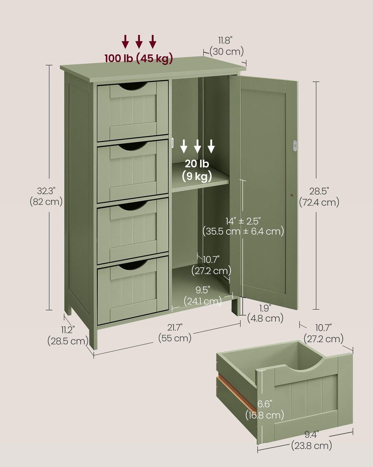 4 Drawers Wooden Cabinet - image 43