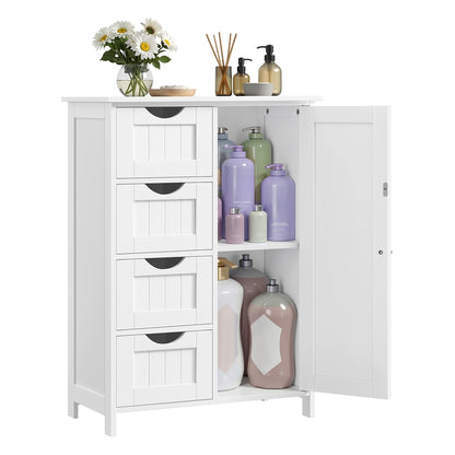 Bathroom Floor Storage Cabinet with 4 Drawers Cloud White - image 1
