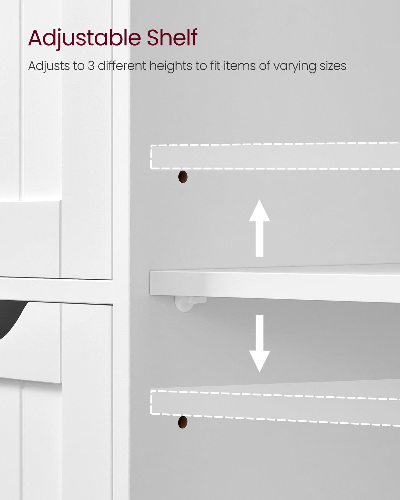 Bathroom Floor Storage Cabinet with 4 Drawers Cloud White - image 4