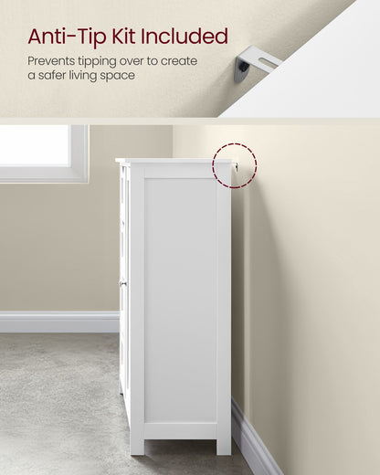 Bathroom Floor Storage Cabinet with 4 Drawers Cloud White - image 6