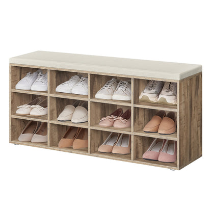 Storage Bench with Padded Seat and 9 Compartments Black - image 35