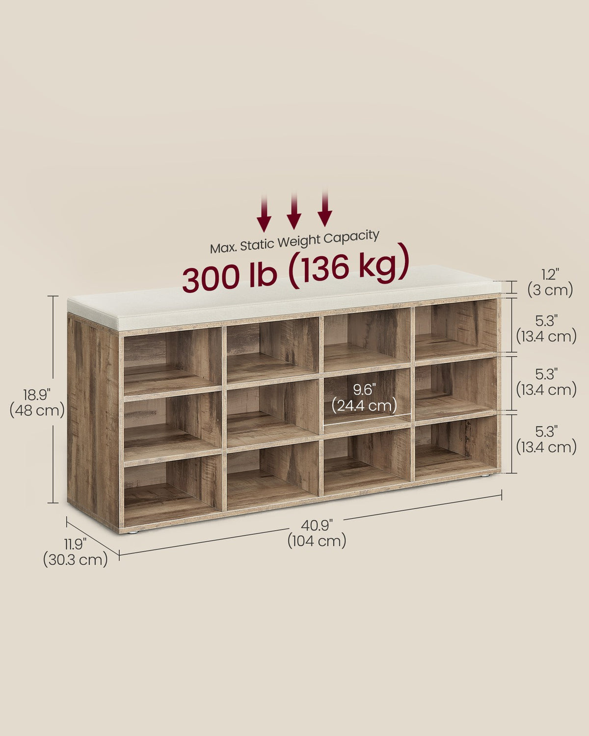 Storage Bench with Padded Seat and 9 Compartments Black - image 39