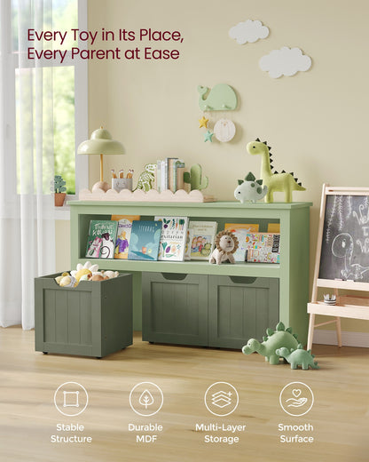 Toy Storage for Kids with Wheels 30 x 102 x 60 cm Laurel Green - image 3