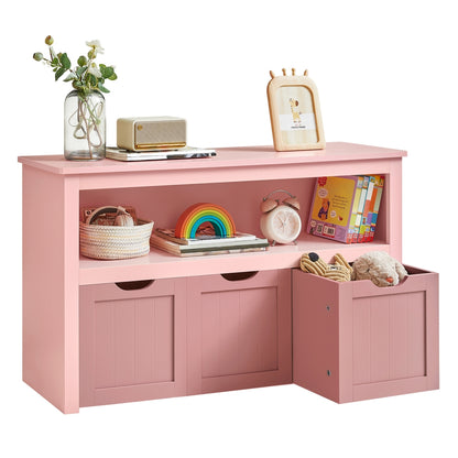 Toy Storage for Kids with Wheels 30 x 102 x 60 cm Jelly Pink - image 1