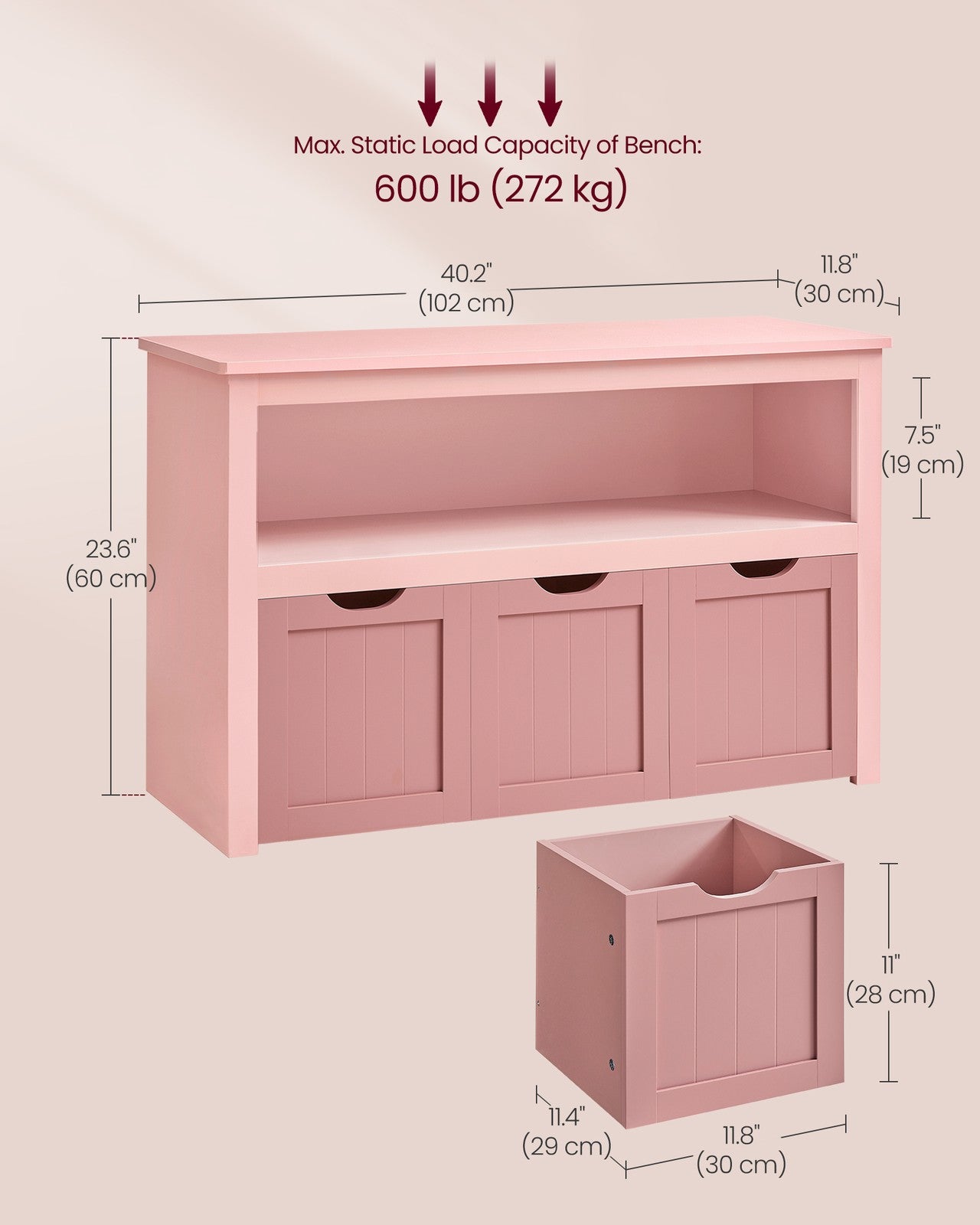 Toy Storage for Kids with Wheels 30 x 102 x 60 cm Laurel Green - image 11