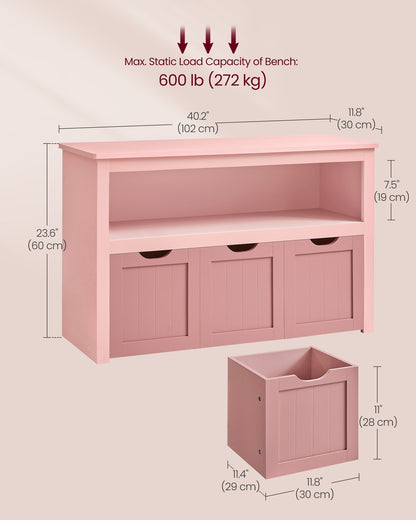 Toy Storage for Kids with Wheels 30 x 102 x 60 cm Jelly Pink - image 5