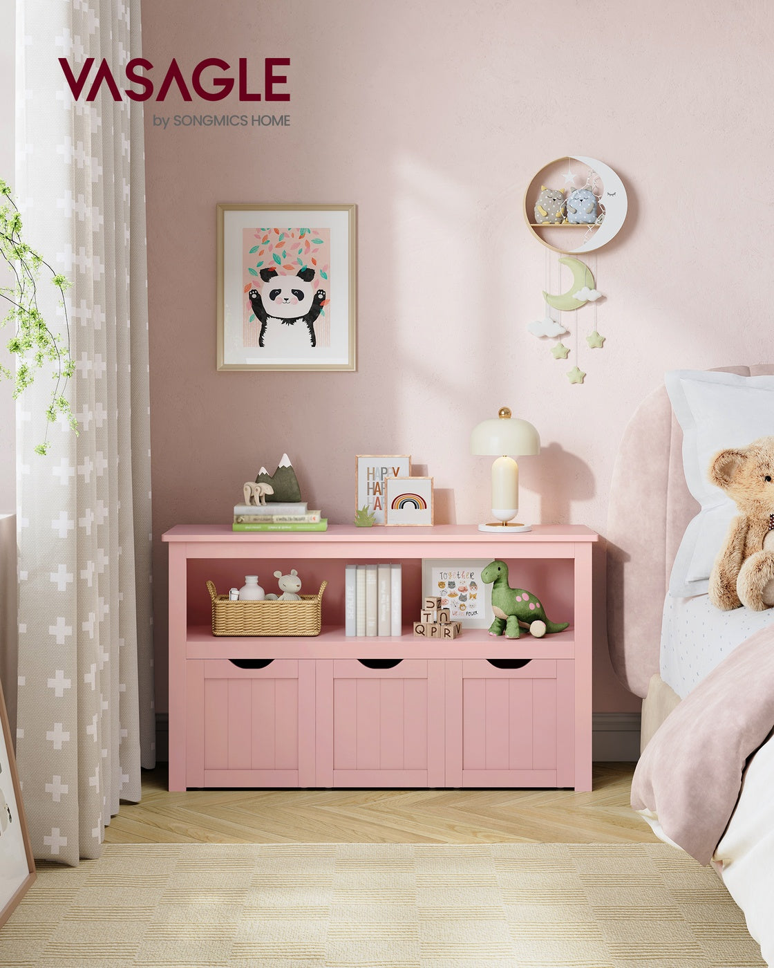 Toy Storage for Kids with Wheels 30 x 102 x 60 cm Laurel Green - image 14