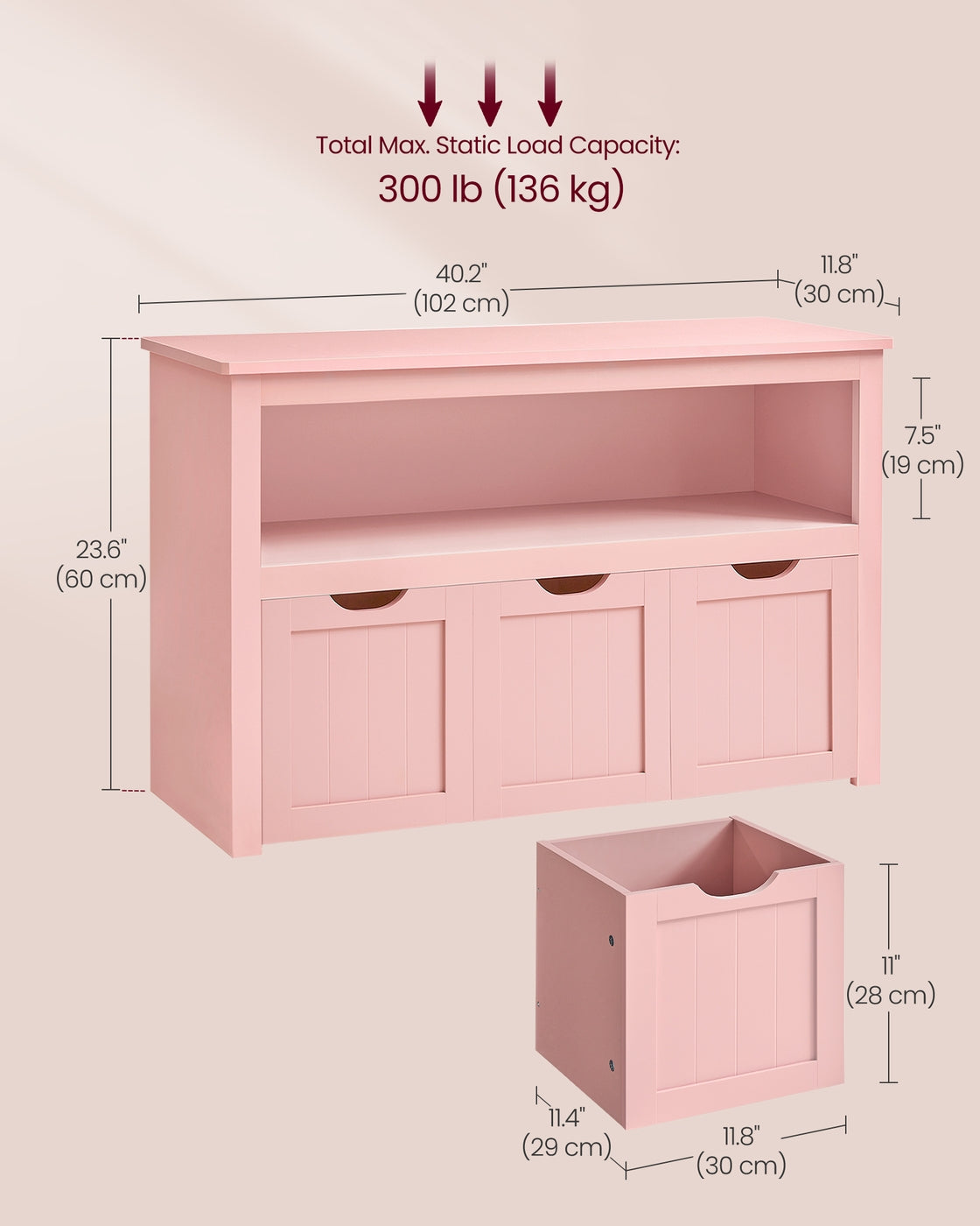 Toy Storage for Kids with Wheels 30 x 102 x 60 cm Laurel Green - image 17
