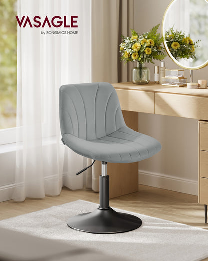 Dressing Table Chair Height Adjustable Bar Stool with Back Cloud White - image 10