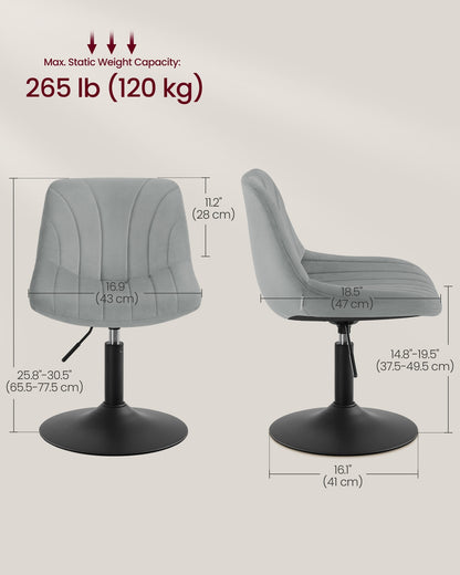 Dressing Table Chair Height Adjustable Bar Stool with Back Cloud White - image 11