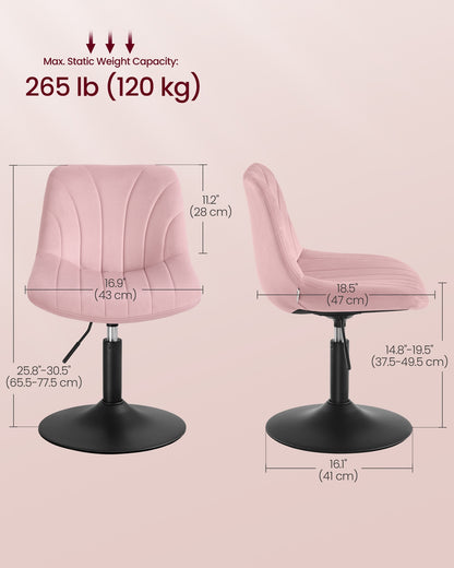 Dressing Table Chair Height Adjustable Bar Stool with Back Cloud White - image 19