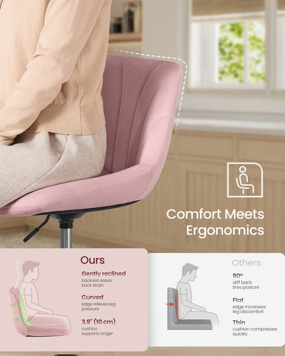 Dressing Table Chair Height Adjustable Bar Stool with Back Cloud White - image 20