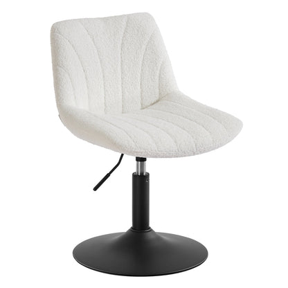 Dressing Table Chair Height Adjustable Bar Stool with Back Cloud White - image 1
