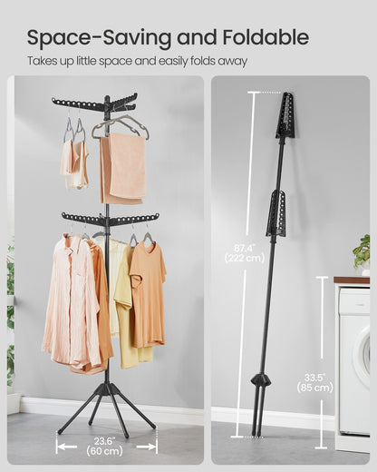 Clothes Drying Rack, Clothes Airer, Clothes Horse with 3 Arms, Space-Saving and Foldable - image 23