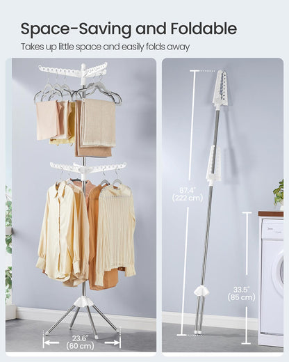 Clothes Drying Rack, Clothes Airer, Clothes Horse with 3 Arms, Space-Saving and Foldable - image 17