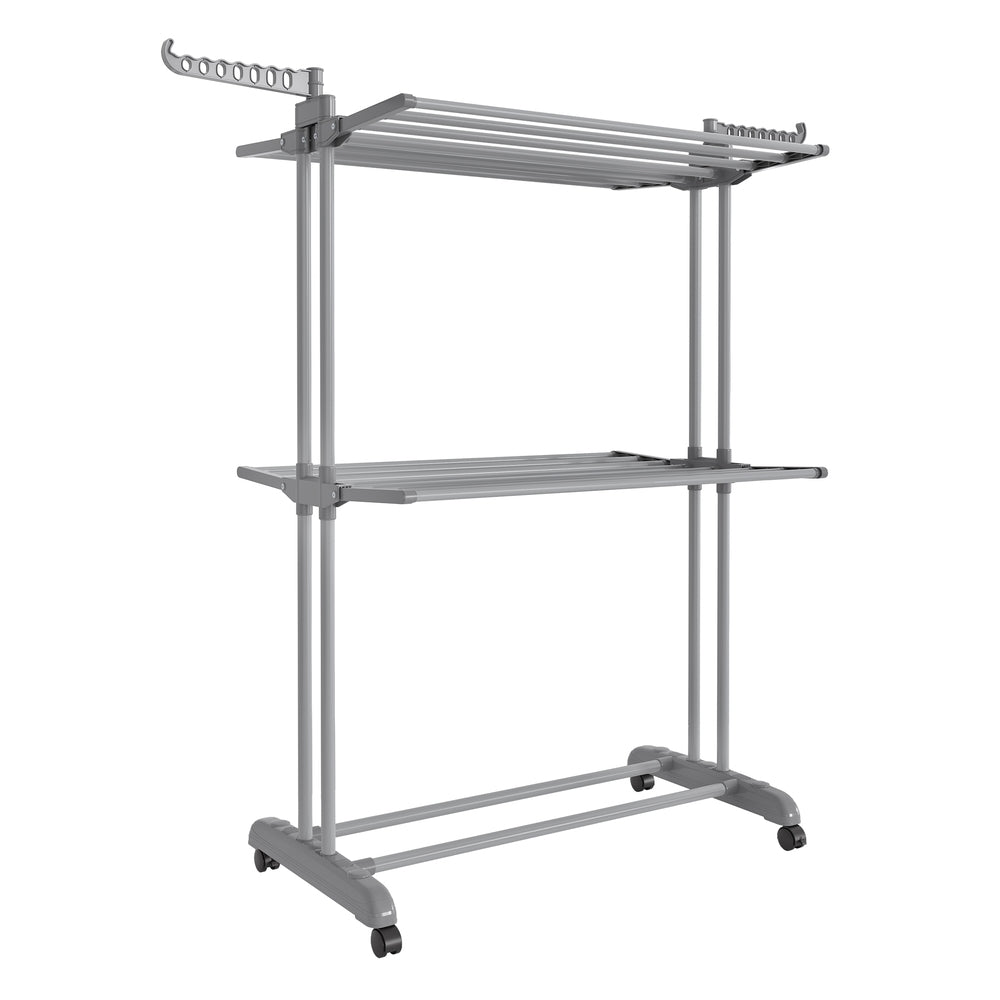 Large Clothes Airer 3-Tier Moveable Clothes Horse Dove Grey - image 1
