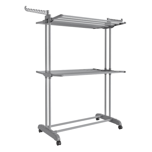 Large Clothes Airer 3-Tier Moveable Clothes Horse Dove Grey - image 1
