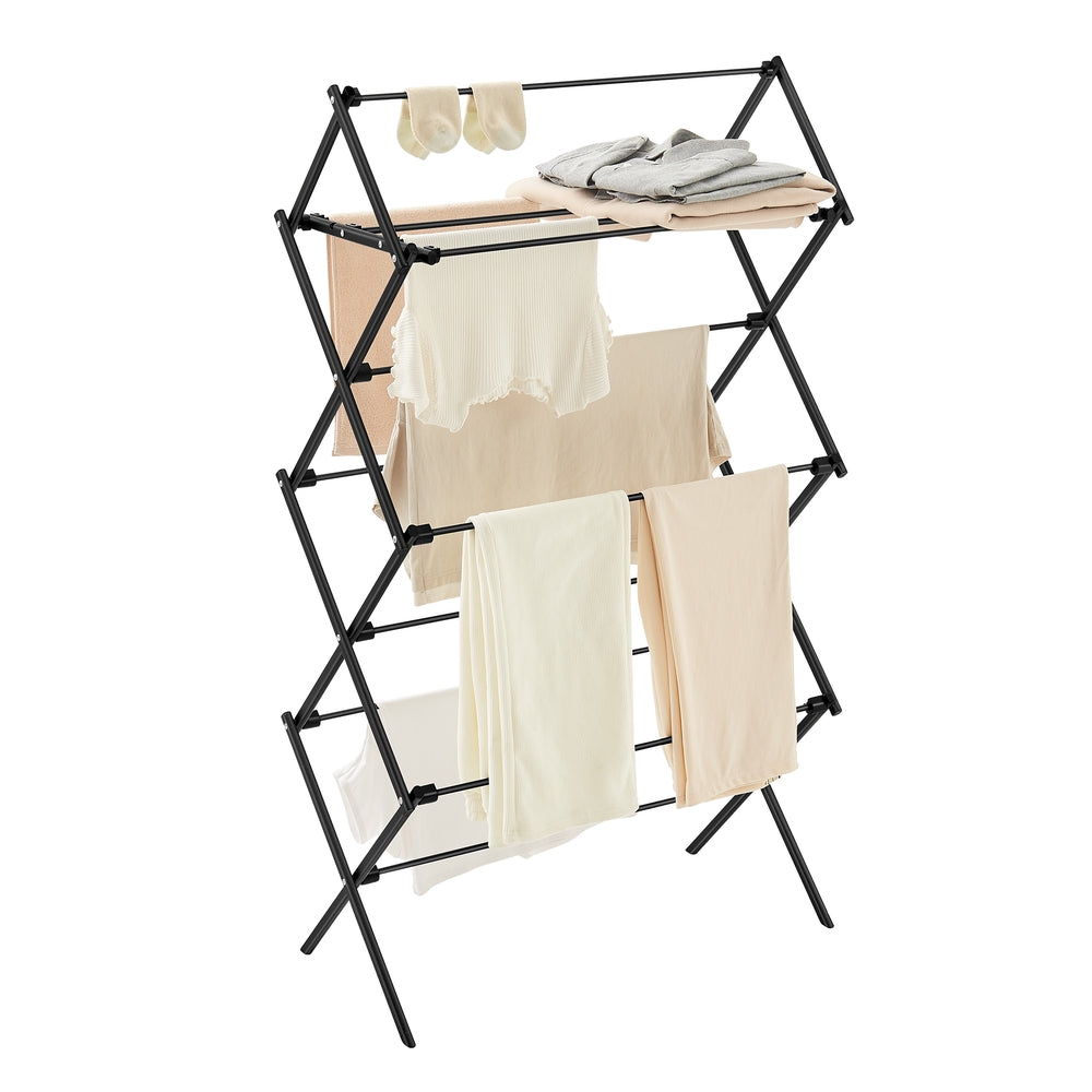 Foldable Clothes Airer, Compact Drying Rack, White - image 10