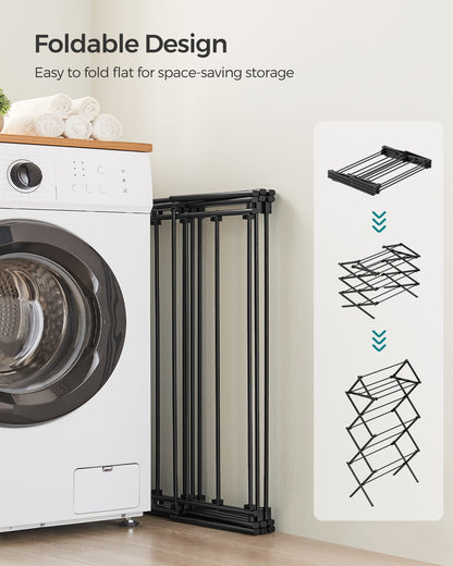 Foldable Clothes Airer, Compact Drying Rack, White - image 13