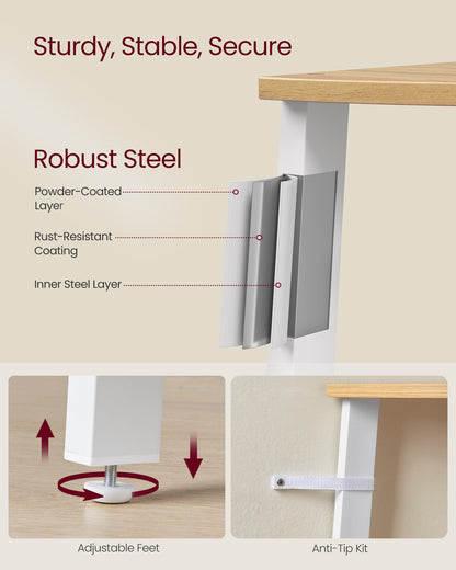 4-Tier Corner Shelf Unit Natural Oak and Matte White - image 4
