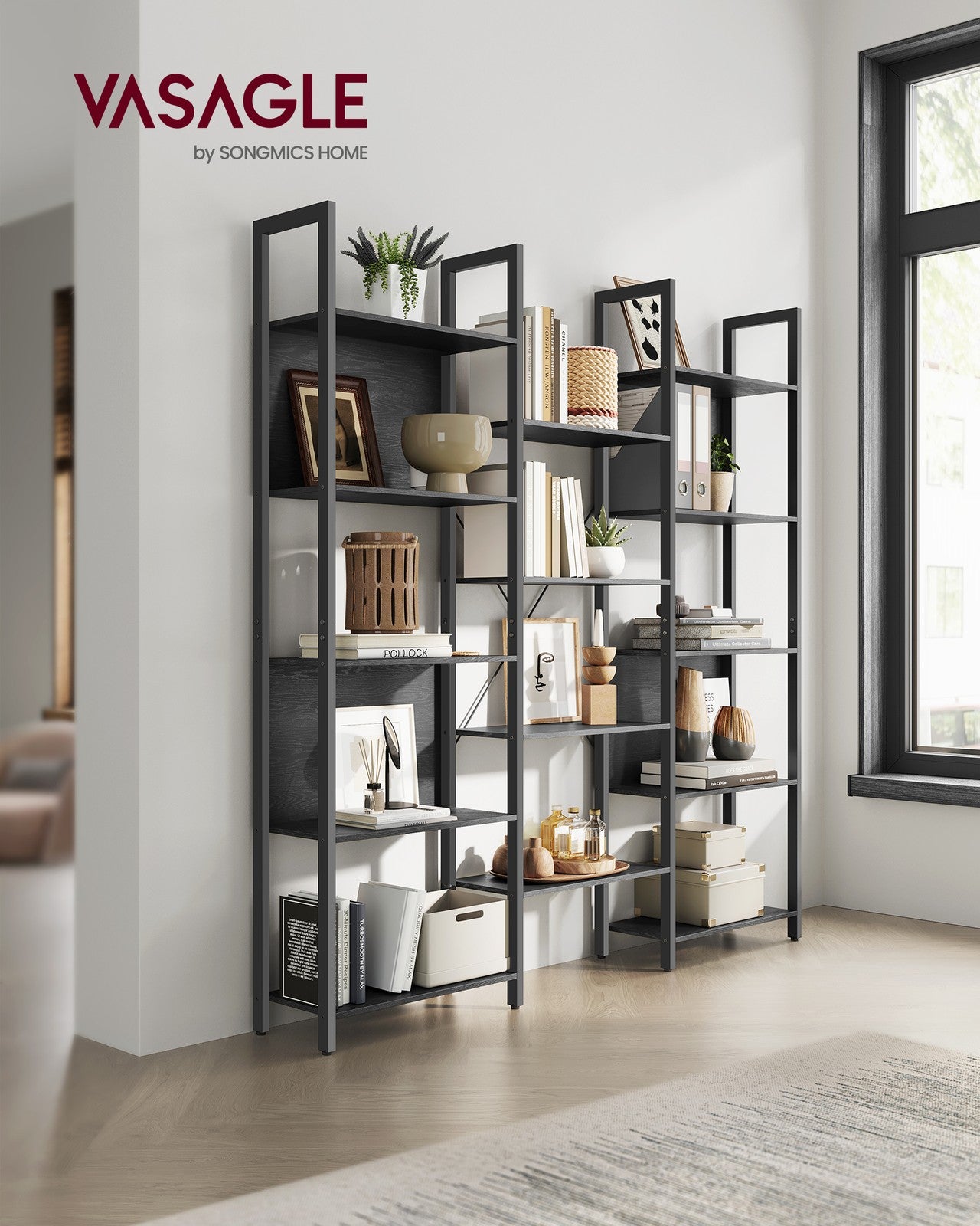 Large Bookshelf with 14 Storage Shelves - image 24