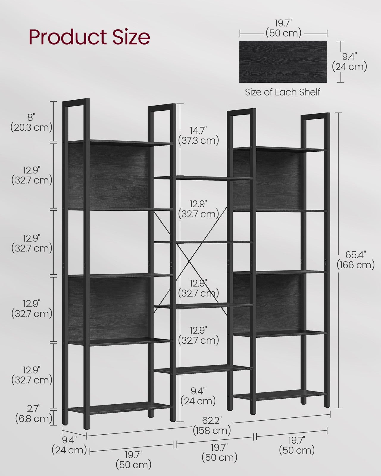 Large Bookshelf with 14 Storage Shelves - image 28