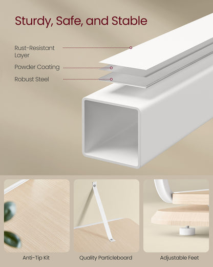 4-Tier Rotating Bookshelf Natural Beige and Cloud White - image 7