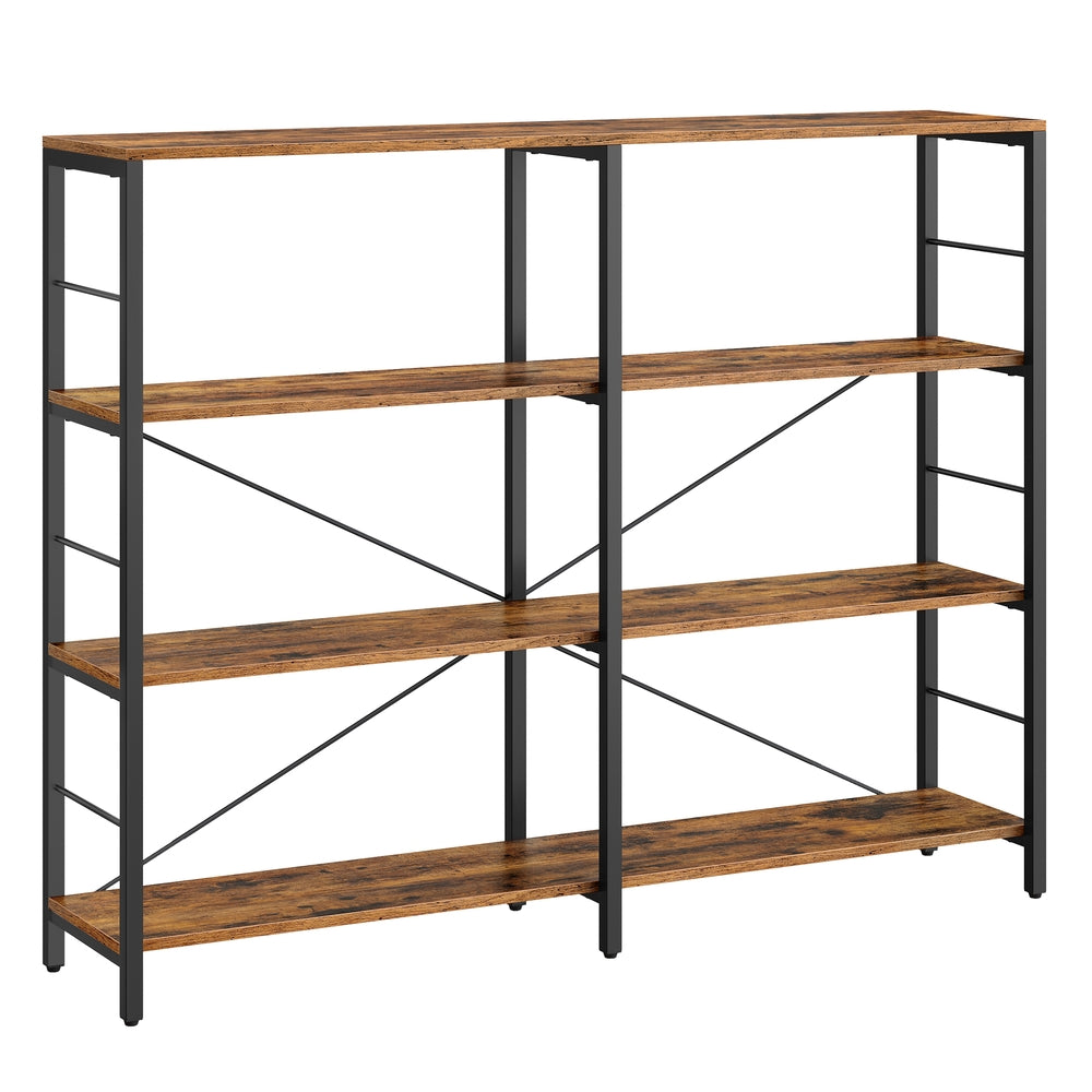 6-Tier Bookshelf Rustic Brown and Black 30 x 120 x 109.4 cm - image 1