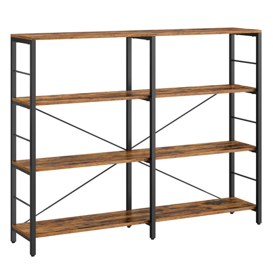 6-Tier Bookshelf Rustic Brown and Black 30 x 120 x 109.4 cm - image 1