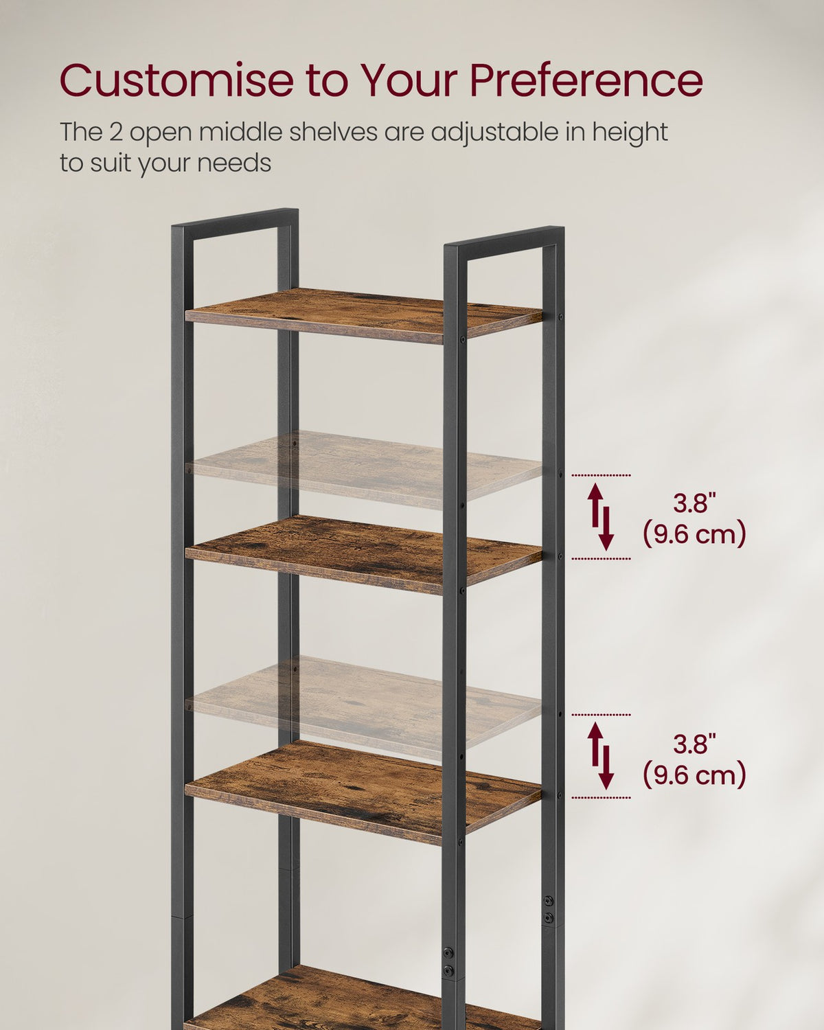 6-Tier Bookcase with Door Ebony Black and Ink Black - image 12