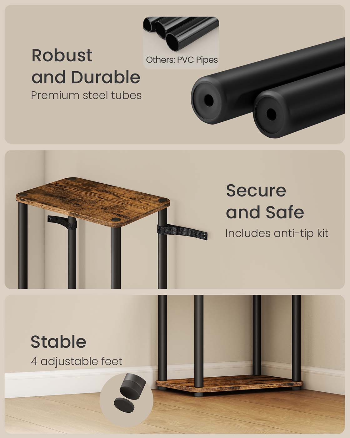 Five tier storage shelf with quick assembly - image 5