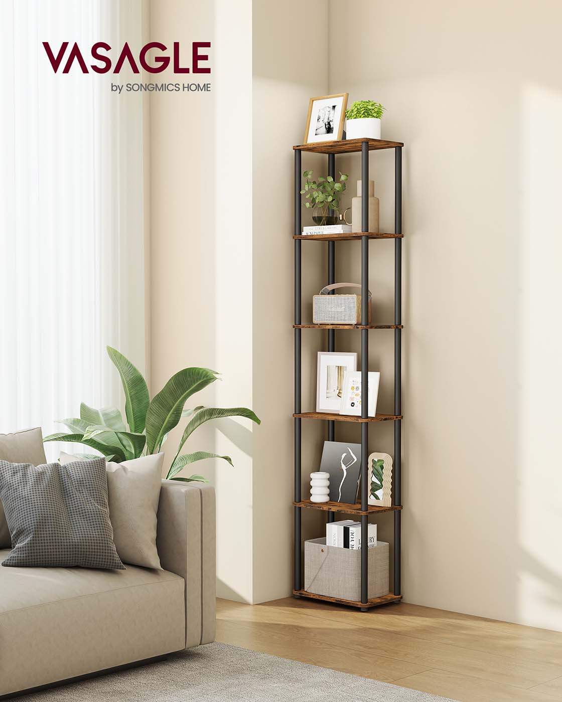 Five tier storage shelf with quick assembly - image 8