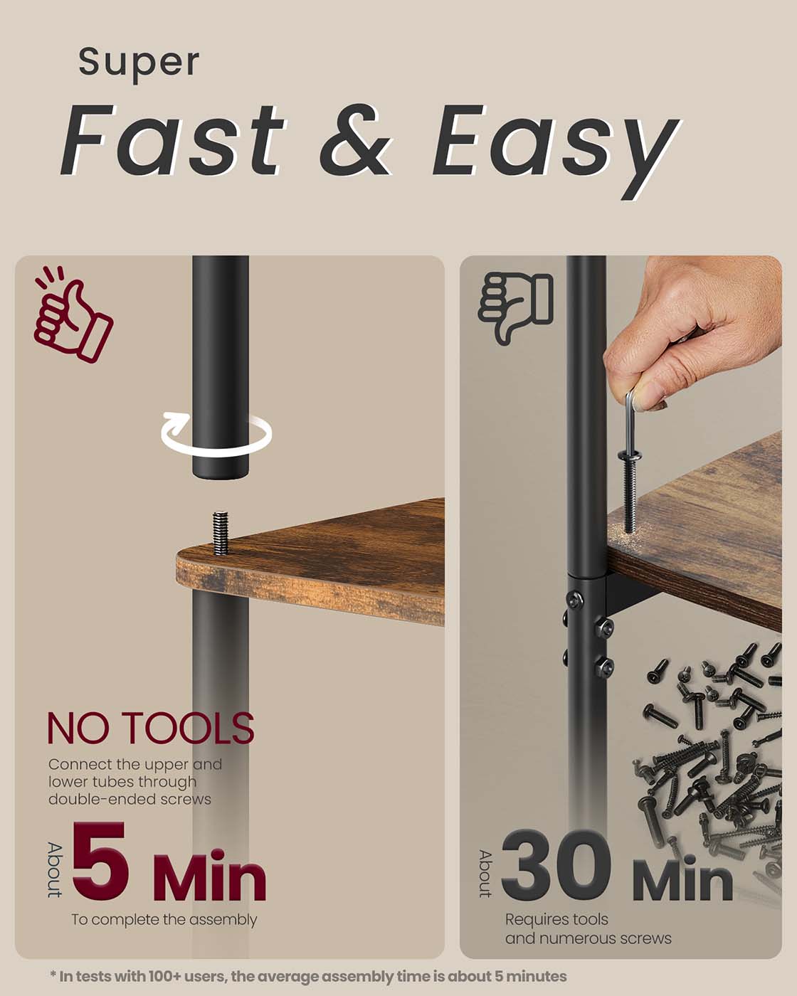 Five tier storage shelf with quick assembly - image 9