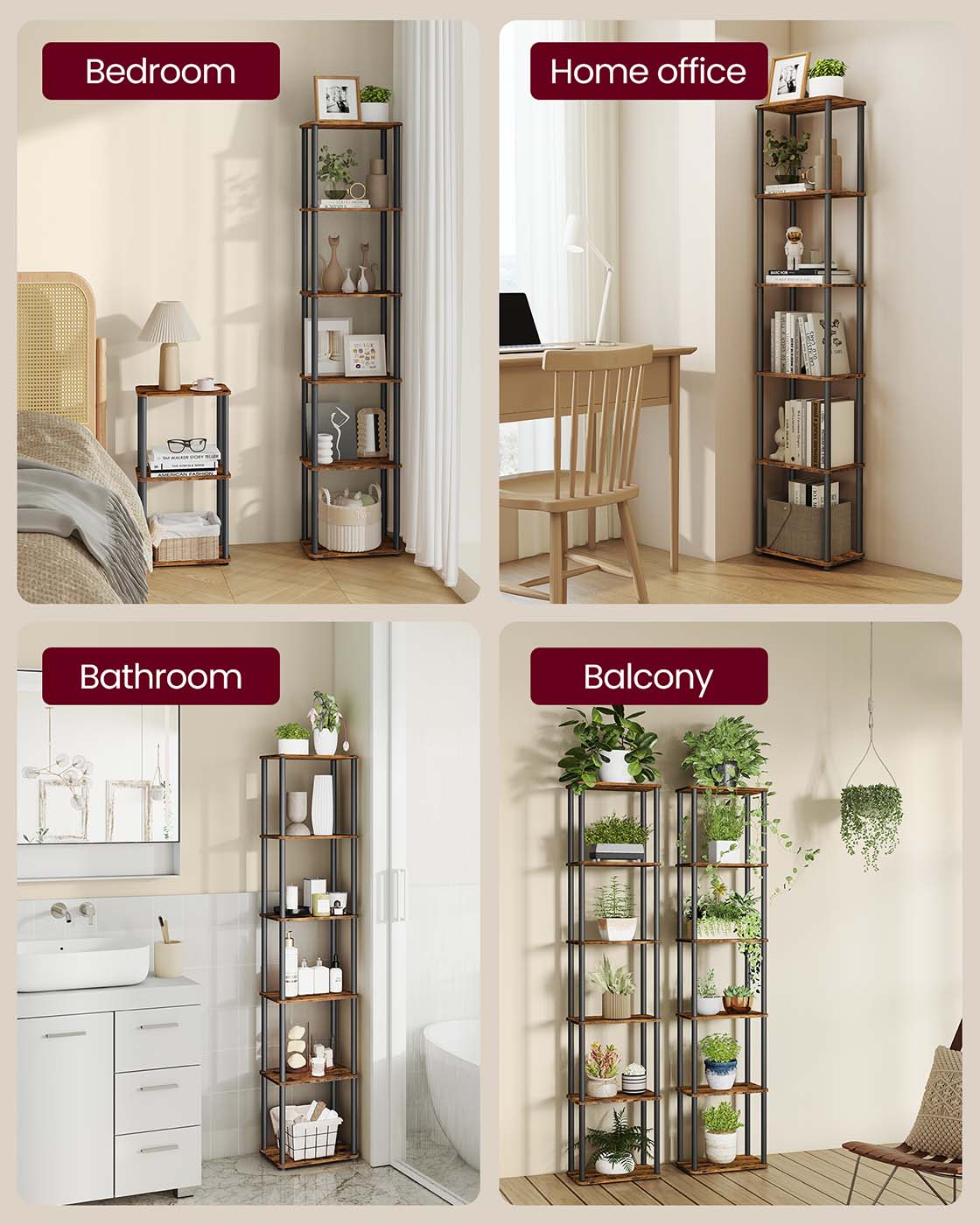 Five tier storage shelf with quick assembly - image 10