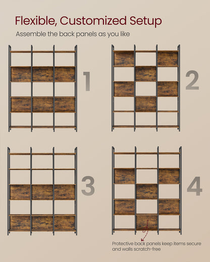 Bookcase with six shelves and industrial style for home or office - image 3