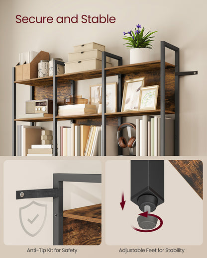 Bookcase with six shelves and industrial style for home or office - image 4