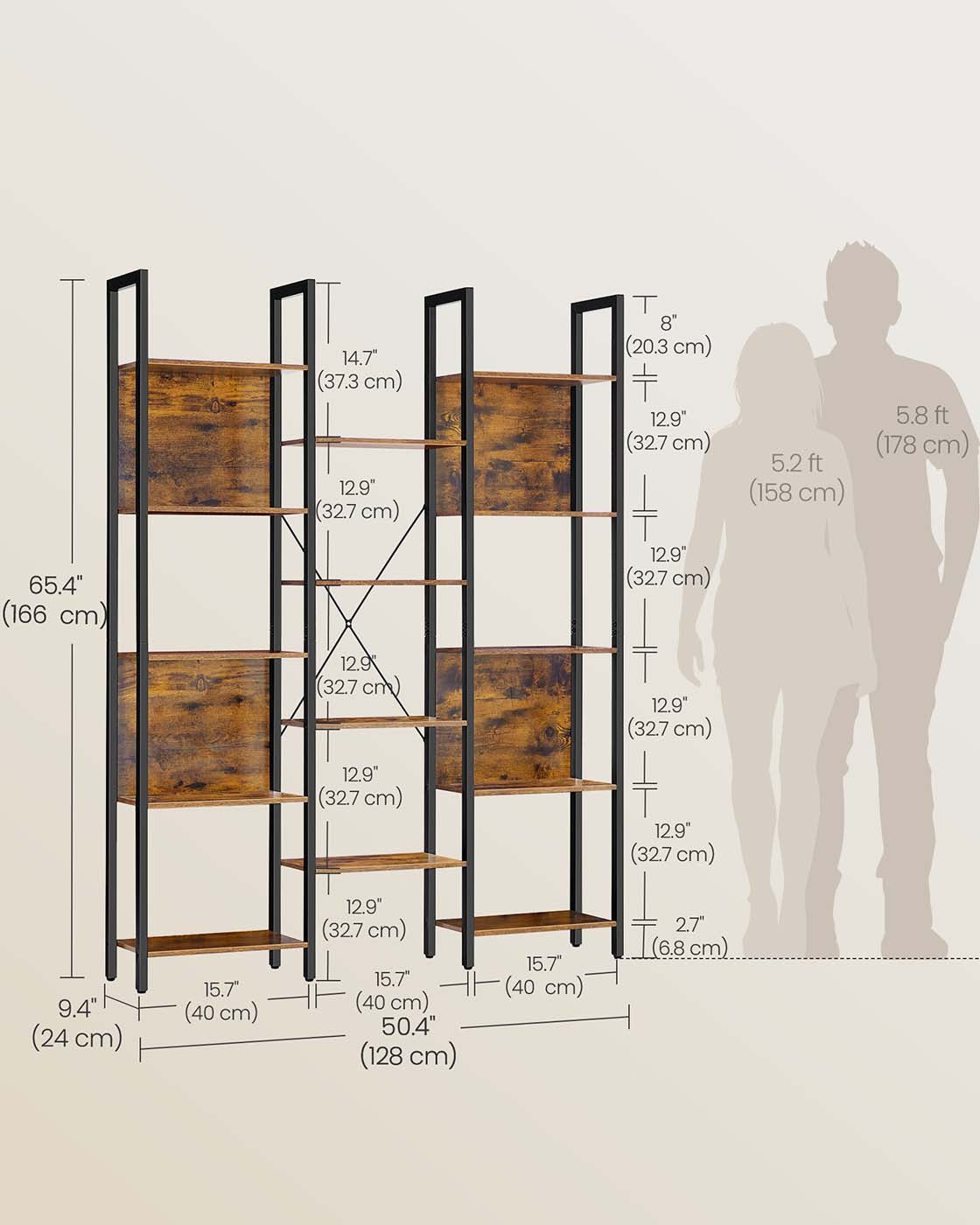 Large Bookshelf with 14 Storage Shelves - image 35