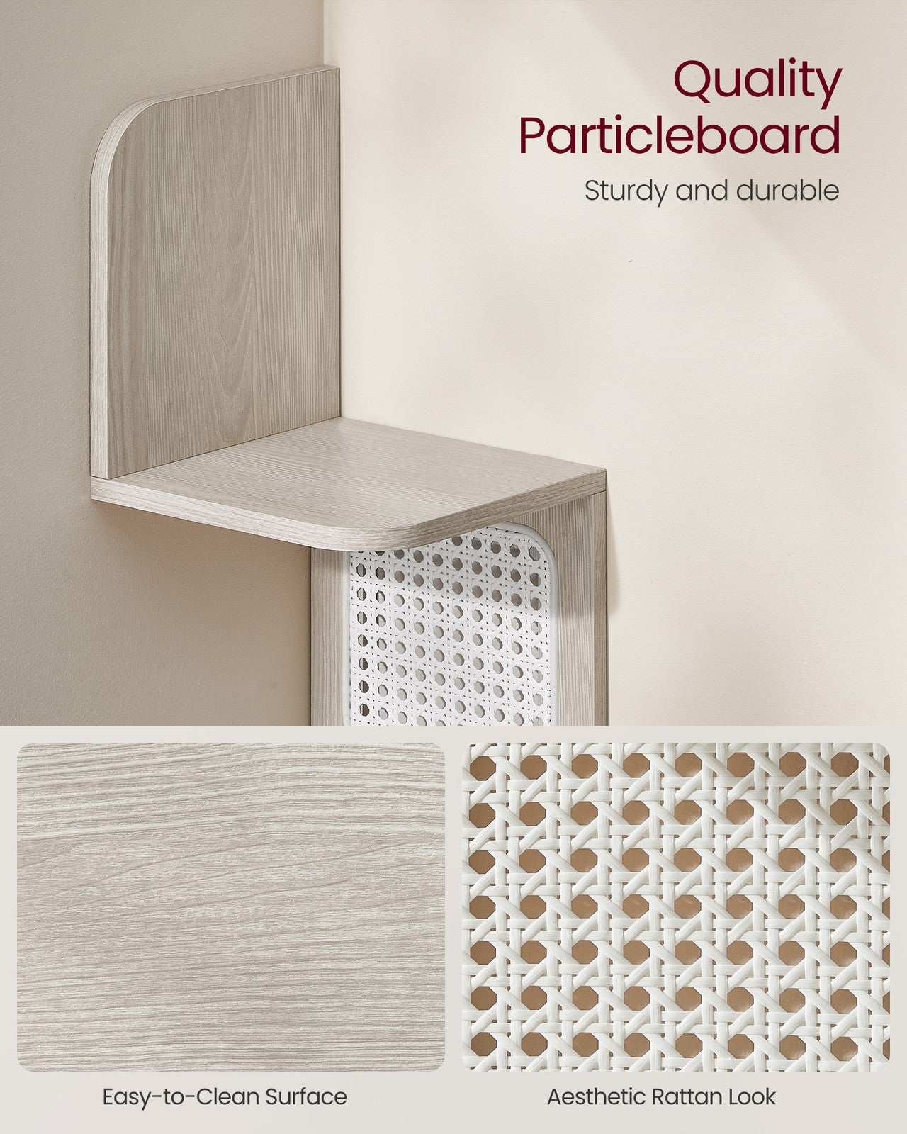 5-Tier Corner Floating Wall Shelf for Kitchen Oatmeal Beige - image 5
