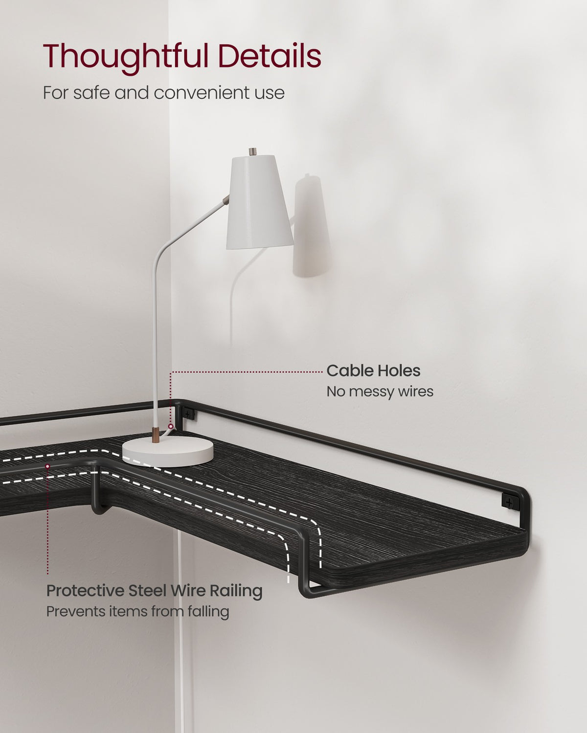 Set of 2 L-Shaped Floating Shelves - image 8