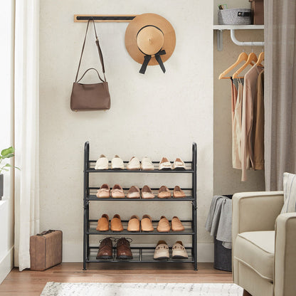 Black 3 Tiers Shoe Rack with Adjustable Shelves - image 11