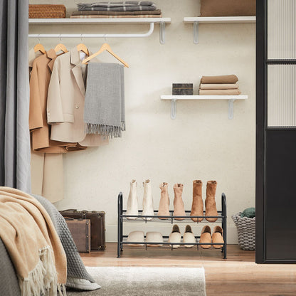 Black 3 Tiers Shoe Rack with Adjustable Shelves - image 12