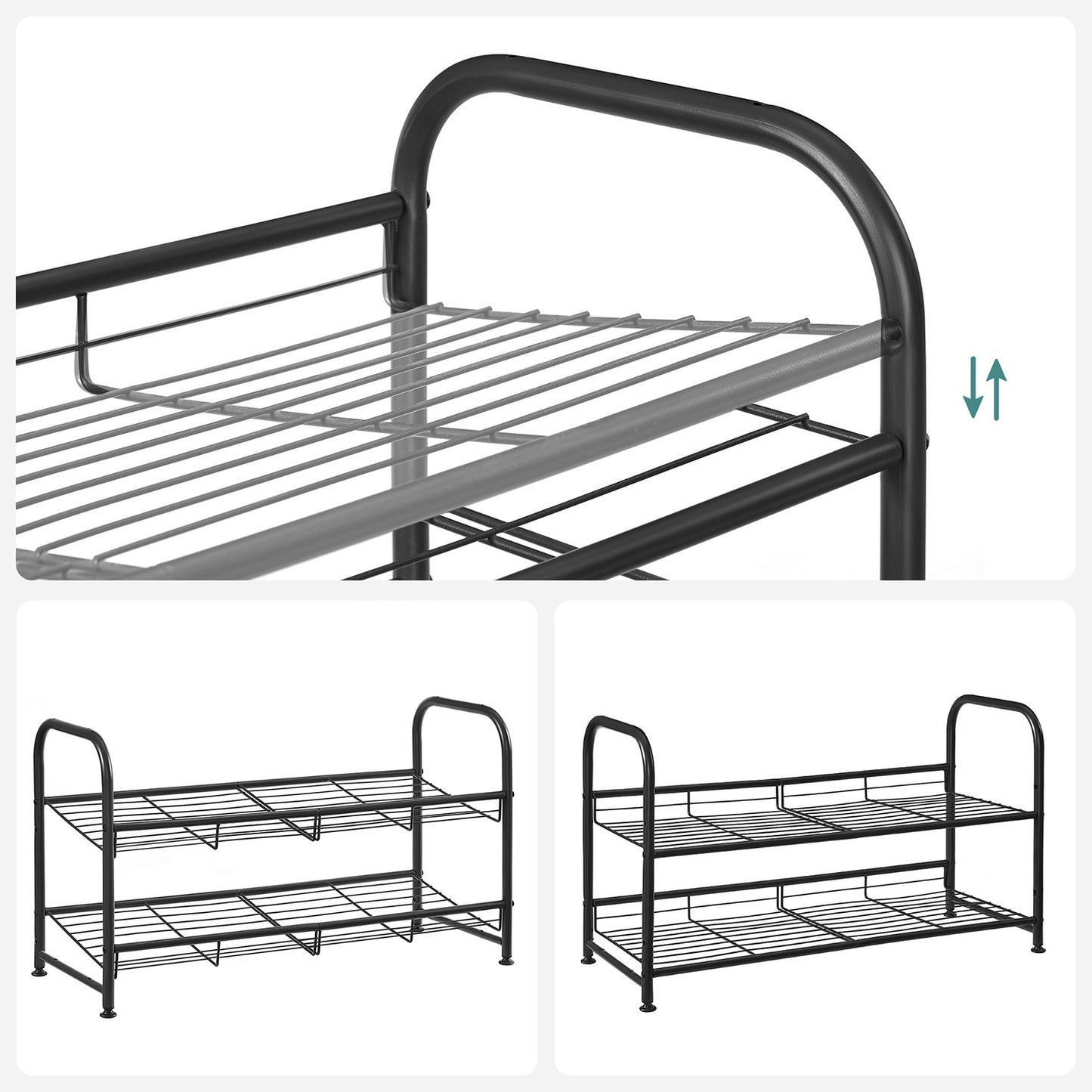 Black 3 Tiers Shoe Rack with Adjustable Shelves - image 13