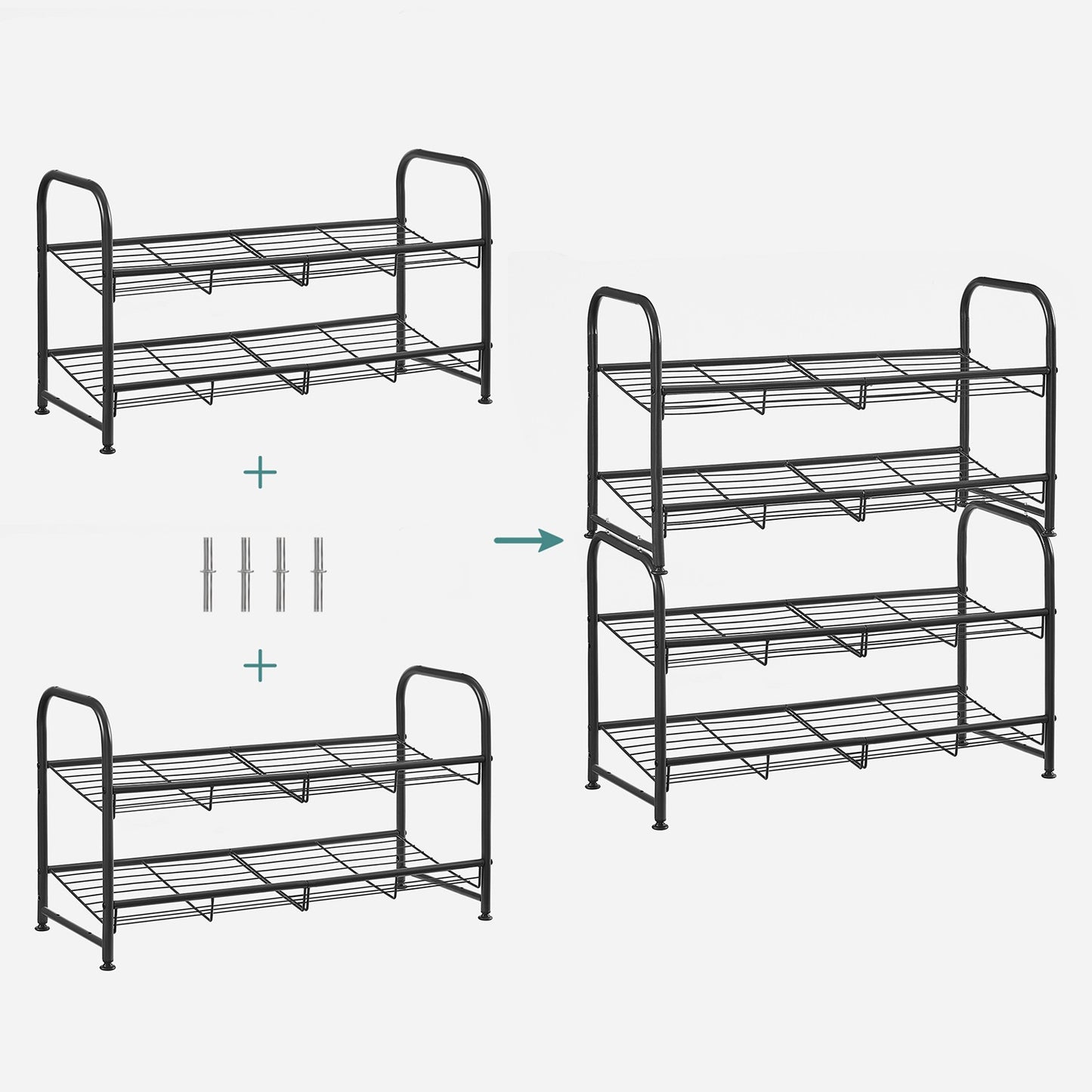 Black 3 Tiers Shoe Rack with Adjustable Shelves - image 14