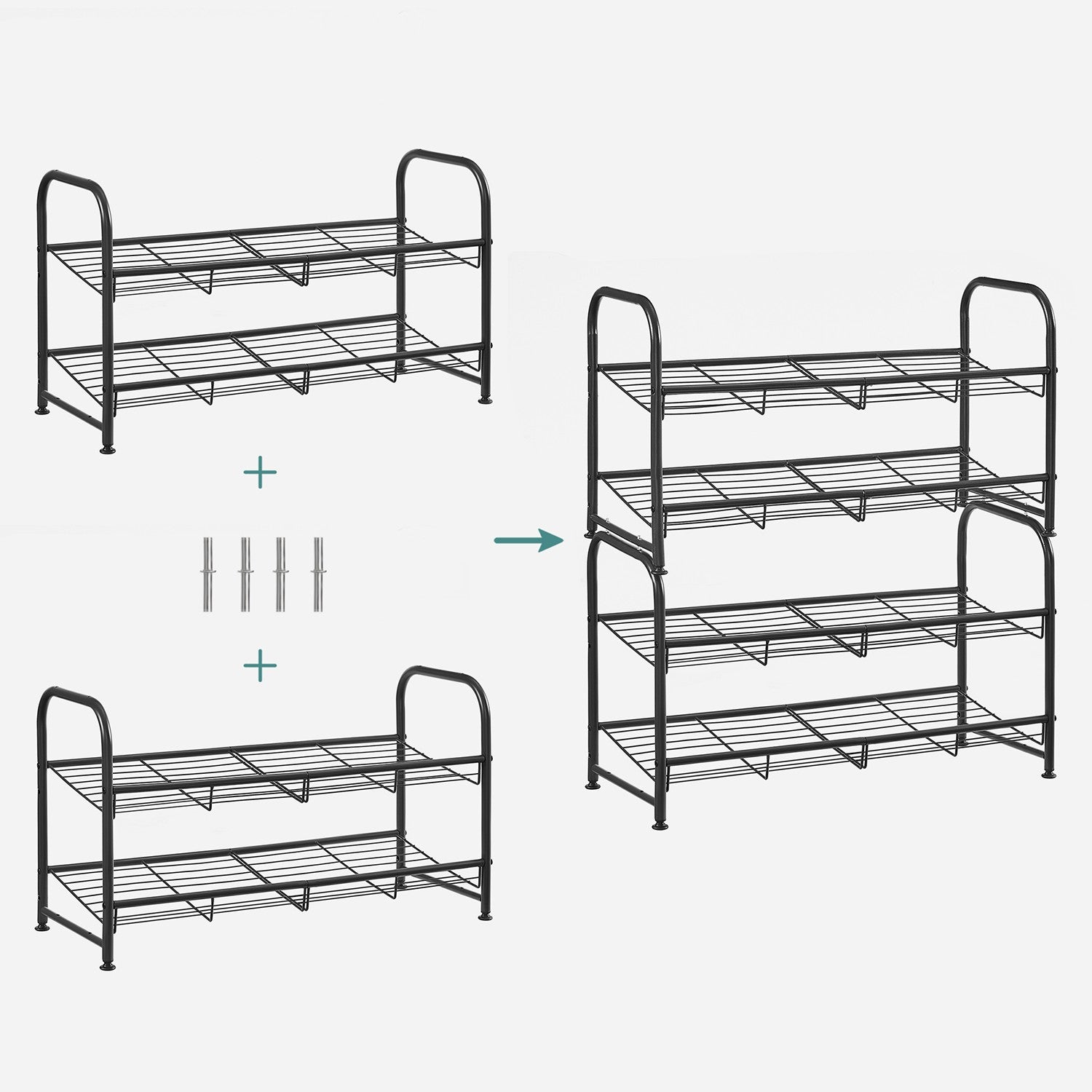Black 3 Tiers Shoe Rack with Adjustable Shelves - image 14