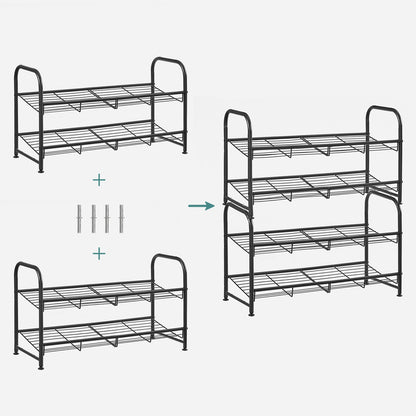 Black 3 Tiers Shoe Rack with Adjustable Shelves - image 14