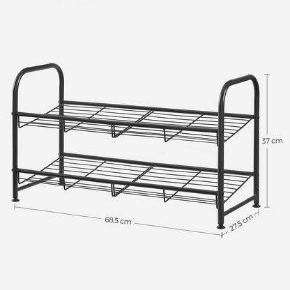Black 3 Tiers Shoe Rack with Adjustable Shelves - image 15