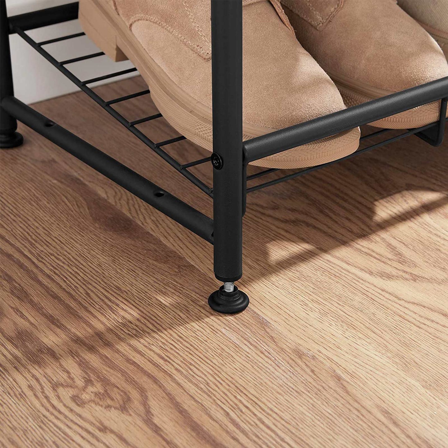 Black 3 Tiers Shoe Rack with Adjustable Shelves - image 5