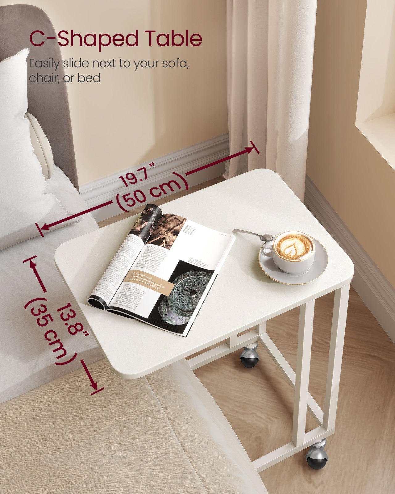 Side Table with Steel Frame and Castors - image 3