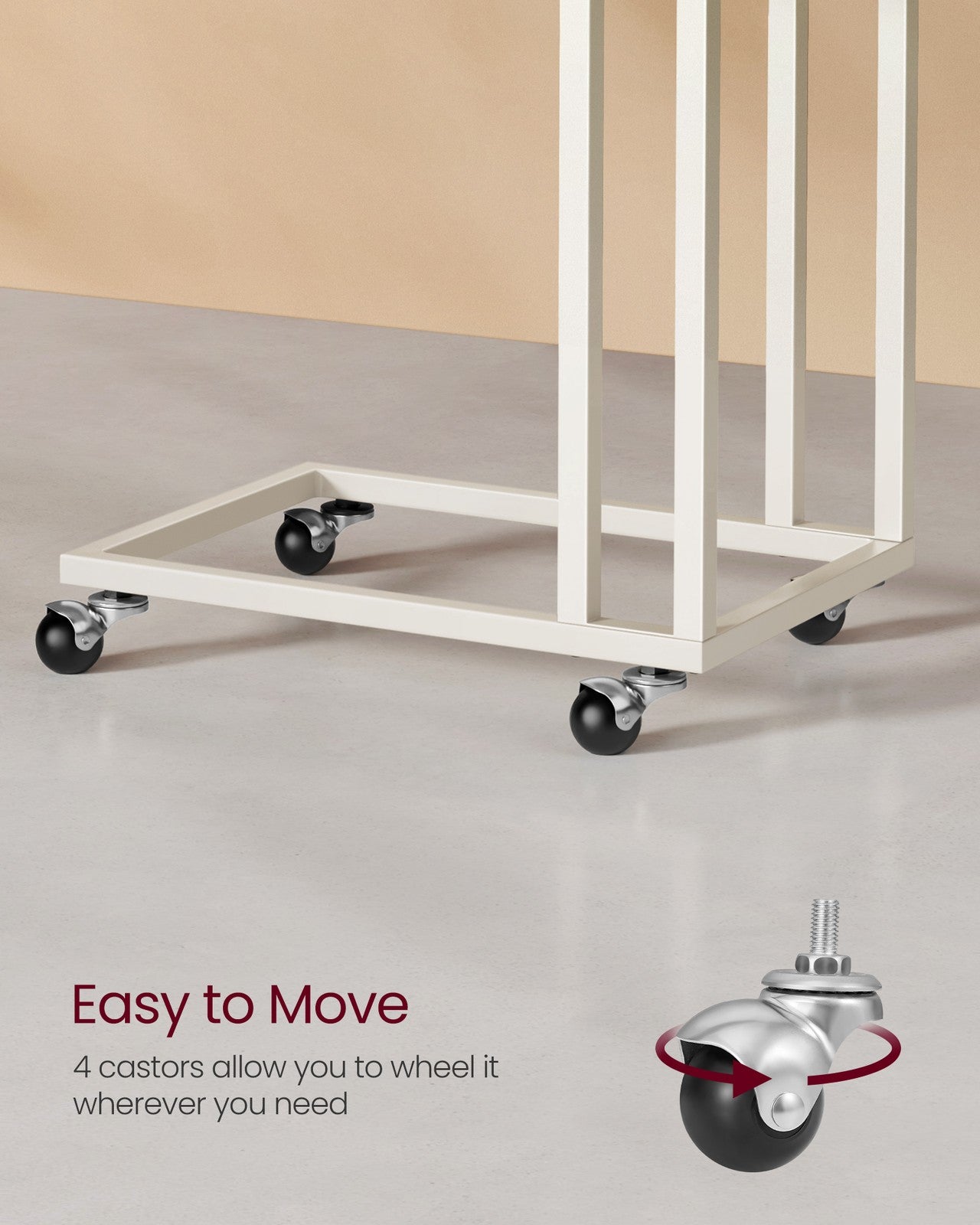 Side Table with Steel Frame and Castors - image 4